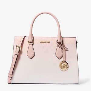 MICHAEL KORS Sheila Md Ombré Signature Logo Satchel Crossbody 
Powder Blush 
NWT